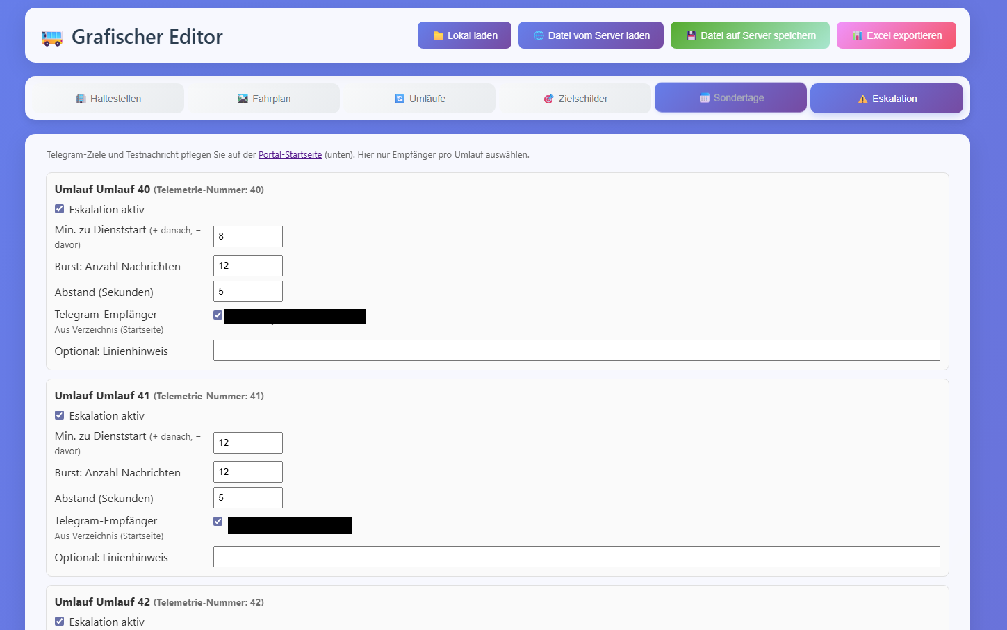 Online Portal – Eskalationsmeldung im Editor